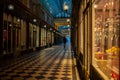 Vero-Dodat covered passage, with one unrecognisable man, Paris, France Royalty Free Stock Photo