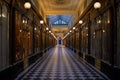 Vero-Dodat covered passage, early morning with no people, Paris, France Royalty Free Stock Photo