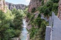 Vero river canyon in Alquezar, Spain Royalty Free Stock Photo