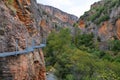 Vero river canyon from the lookout point, Alquezar, Spain Royalty Free Stock Photo