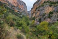 Vero river canyon from the lookout point, Alquezar, Spain Royalty Free Stock Photo