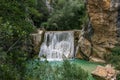 Vero river waterfall in Alquezar, Spain Royalty Free Stock Photo