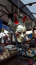 Venetian masks on the market in Piazza Erbe in Verona Italy Royalty Free Stock Photo