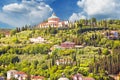 Verona hillside landscape and Madonna di Lourdes sanctuary view Royalty Free Stock Photo