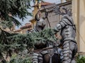 Verona, huge Roman gladiators positioned next to the splendid arena, along with other props, Egyptian statues or pirate cannons, a