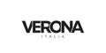 Verona in the Italia emblem. The design features a geometric style, vector illustration with bold typography in a modern font. The