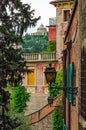 Verona Italy alley and Santuario Madonna di Lourdes