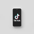 VERONA, ITALY - 21 AUG, 2020: Tik Tok application icon on Apple iPhone screen close-up. Tik Tok icon. Tiktok Social