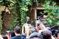 The crowd of tourists under the balcony of Juliet`s house. Verona, Italy Royalty Free Stock Photo