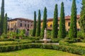 Verona, Italy, August 26, 2021: Giardino Giusti garden in Italia Royalty Free Stock Photo