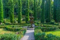 Verona, Italy, August 26, 2021: Giardino Giusti garden in Italia Royalty Free Stock Photo