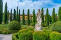 Verona, Italy, August 26, 2021: Giardino Giusti garden in Italian town Verona Royalty Free Stock Photo