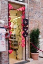 Facade of souvenir shop in center of Verona city. Royalty Free Stock Photo