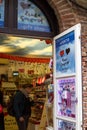 Souvenir shop inside courtyard of House of Juliet, Verona Italy. Royalty Free Stock Photo