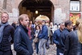 A lot of people inside of house of Juliet, famous place in Verona, Italy Royalty Free Stock Photo