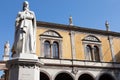 Verona, Italy - Dante Alighieri statue, famous poet old sculpture