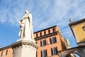 Verona, Italy - Dante Alighieri statue, famous poet old sculpture