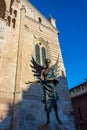 Statue in front of the Cathedral of Santa Maria Matricolare also called Duomo in Verona Royalty Free Stock Photo