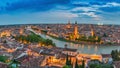 Verona Italy panorama night city skyline Royalty Free Stock Photo