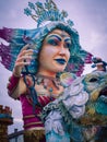 Detail of a carnival wagon during an allegorical parade.