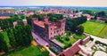 Beautiful old italian castle hosting wedding in the countryside. Royalty Free Stock Photo