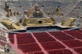 View to ancient Roman amphitheatre converted into arena in the centre of Verona, Italy Royalty Free Stock Photo