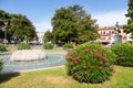 Verona, Italy - June 2022: the Fountain of Alps, located in Piazza Bra garden