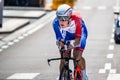 Verona, Italy June 2, 2019: Professional cyclist on the route of the final Timetrial stage of the Giro D`Italia