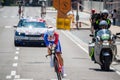 Verona, Italy June 2, 2019: Professional cyclist on the route of the final Timetrial stage of the Giro D`Italia