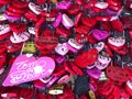 View of some colorful padlocks in Juliet`s House in Verona, Italy Royalty Free Stock Photo