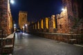 Verona, Italy Ã¢â¬â March 2019. Castelvecchio Bridge, Brick & marble bridge with 3 spans & arches, built in the 14th century &