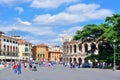 VERONA, ITALY - MAY, 2017: Cityscape of Verona with Piazza Bra a