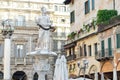 VERONA, ITALY - MAY, 2017: Fountain statue of Madonna Verona Fo Royalty Free Stock Photo