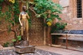 VERONA, ITALY - MAY, 2017: Patio and statue Juliet, Verona, Ital Royalty Free Stock Photo