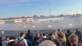 Verona, Italy - 01 10 2022 : MBE motor Bike Expo drift smoke show