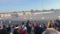 Verona, Italy - 01 10 2022 : MBE motor Bike Expo drift smoke show