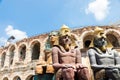 Verona, Italy - preparing the stage for the thetre performance in the famous Arena di Verona Royalty Free Stock Photo