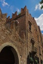 Verona, Italy Romeo house facade. Day view of casa di Romeo, 14th century home with crenelated walls