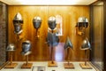 Armor of various shapes at the exhibition in the Castelvecchio Museum of the Castelvecchio Castello Scaligero fortress in Verona,