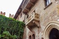 The famous balcony of Juliet on Juliet house on Via Cappello in the old part of Verona  city in Italy Royalty Free Stock Photo