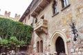 The famous balcony of Juliet on Juliet house on Via Cappello in the old part of Verona  city in Italy Royalty Free Stock Photo