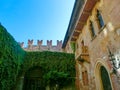 Verona, Italy - September 22, 2014: The famous balcony of Juliet Royalty Free Stock Photo