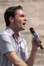 Tiziano Ferro during the rehearsals of the show Royalty Free Stock Photo