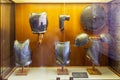 Shield and armor of various shapes at the exhibition in the Castelvecchio Museum of the Castelvecchio Castello Scaligero fortress