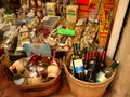 Verona Italy/21st June 2012/A display of local wines and traditional pasta in a gourmet food shop in Verona