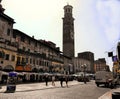 Verona Italy/21st June 2012/Tourists wander in the public market