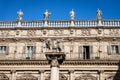 Maffei Palace and winged Lion of Saint Mark - Verona Veneto Italy Royalty Free Stock Photo