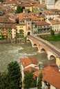 Verona, Ponte pietra bridge and Agige river, Veneto, Italy