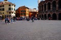 Verona scenery. Piazza Bra and Arena Verona