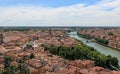 Verona skyline with Adige river at noon.